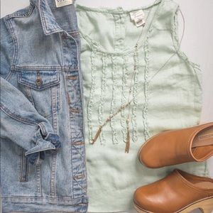 Tank Blouse with Button-Up detail